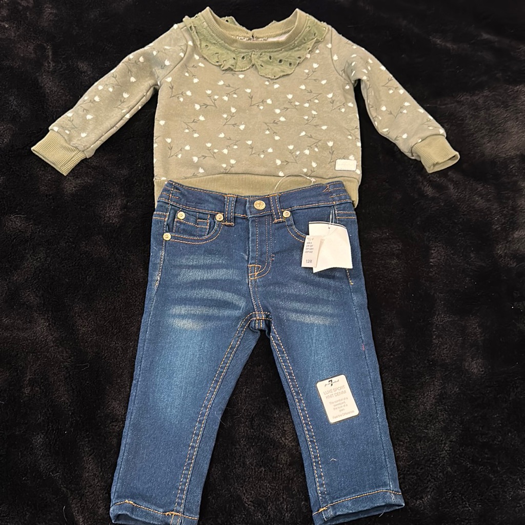 Brand New 7 For All Mankind Baby Girl Playwear